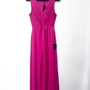 New Lulu's See Me Stun Magenta Sleeveless Knotted Maxi‎ Dress small